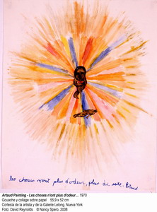 Artaud Painting - Les choses n'ont plus d'odeur ... 1970. Gouache y collage sobre papel. 55,9 x 52 cm. Cortesa de la artista y de la Galerie Lelong, Nueva York. Foto: David Reynolds  Nancy Spero, 2008