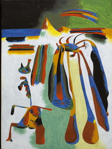 Joan Mir. Campesino cataln descansando, 1936. (Paysan catalan au repos). leo sobre cobre. 34,5 x 26 cm. Coleccin Masaveu