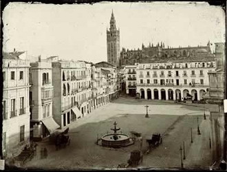 J. Laurent, [Vista de la Plaza de San Francisco], hacia 1880